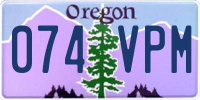 OR license plate 074VPM