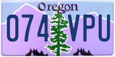 OR license plate 074VPU