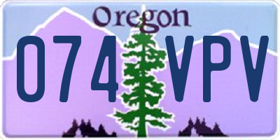 OR license plate 074VPV