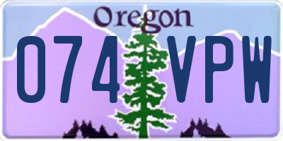 OR license plate 074VPW