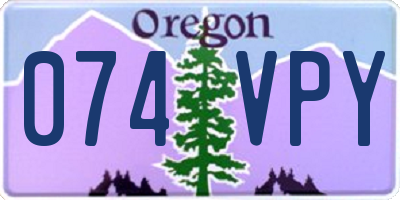 OR license plate 074VPY
