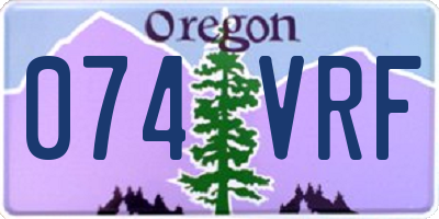 OR license plate 074VRF