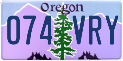 OR license plate 074VRY