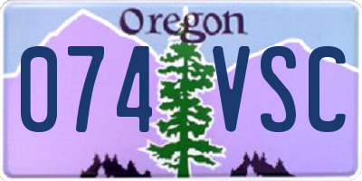 OR license plate 074VSC