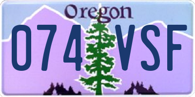 OR license plate 074VSF