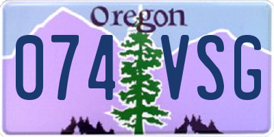 OR license plate 074VSG