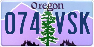 OR license plate 074VSK