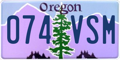 OR license plate 074VSM