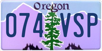 OR license plate 074VSP