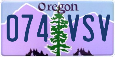 OR license plate 074VSV