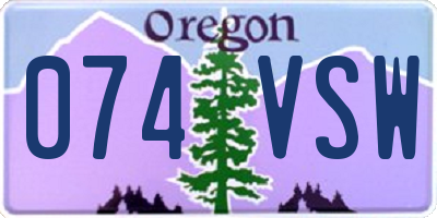 OR license plate 074VSW