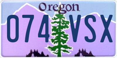 OR license plate 074VSX