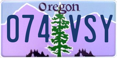 OR license plate 074VSY
