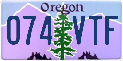 OR license plate 074VTF