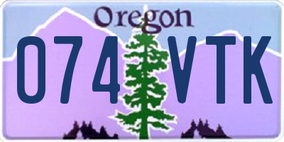 OR license plate 074VTK
