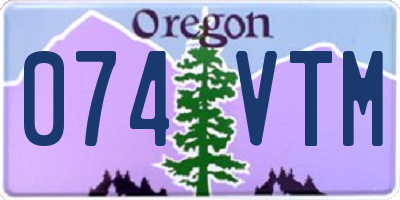 OR license plate 074VTM