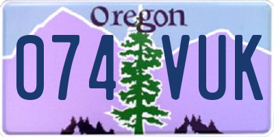 OR license plate 074VUK
