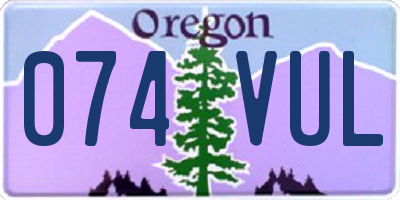 OR license plate 074VUL