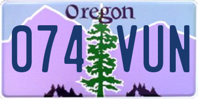 OR license plate 074VUN