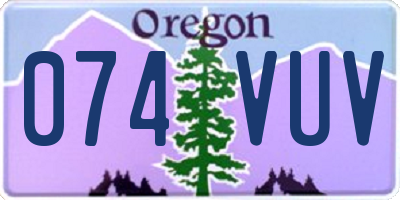 OR license plate 074VUV