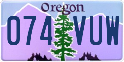 OR license plate 074VUW