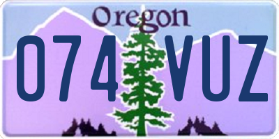 OR license plate 074VUZ