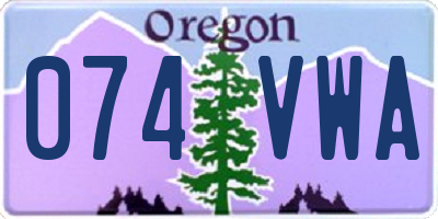 OR license plate 074VWA