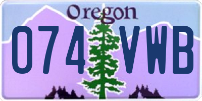 OR license plate 074VWB