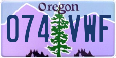 OR license plate 074VWF