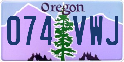 OR license plate 074VWJ
