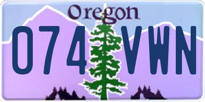 OR license plate 074VWN