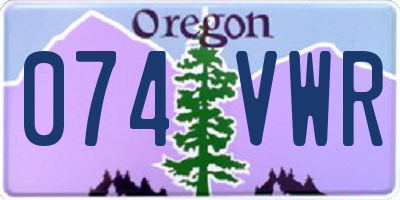 OR license plate 074VWR