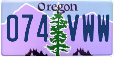 OR license plate 074VWW