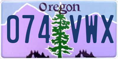 OR license plate 074VWX