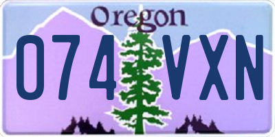 OR license plate 074VXN