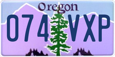 OR license plate 074VXP