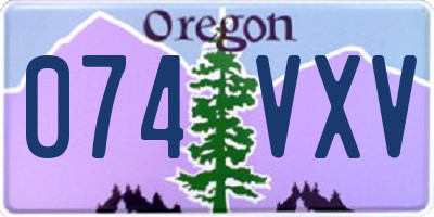 OR license plate 074VXV