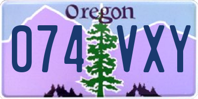 OR license plate 074VXY