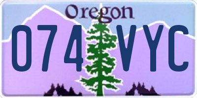 OR license plate 074VYC