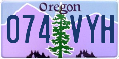 OR license plate 074VYH
