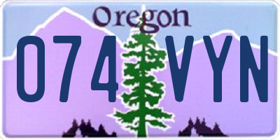 OR license plate 074VYN