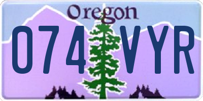 OR license plate 074VYR