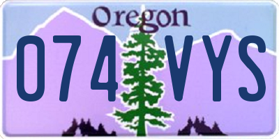 OR license plate 074VYS