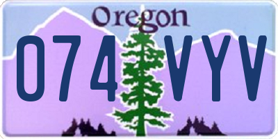 OR license plate 074VYV