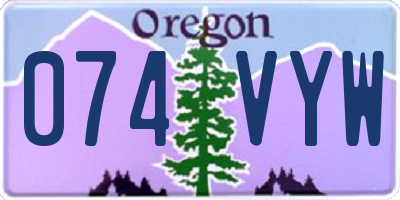 OR license plate 074VYW