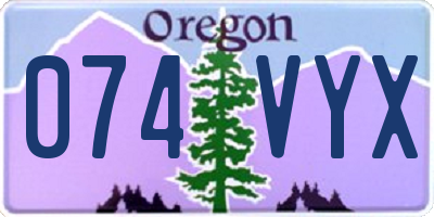 OR license plate 074VYX