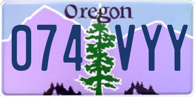 OR license plate 074VYY
