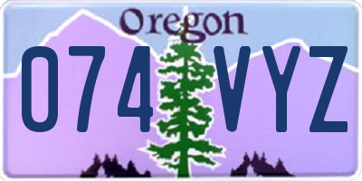 OR license plate 074VYZ