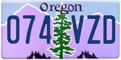 OR license plate 074VZD