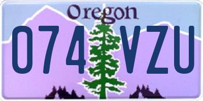 OR license plate 074VZU